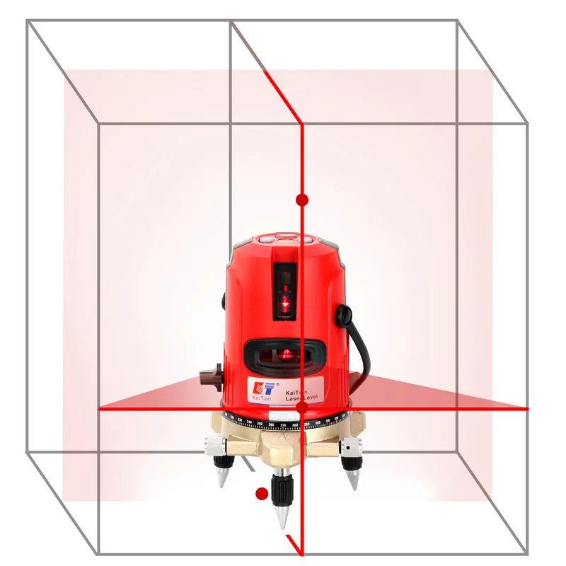 KaiTian 2 линии лазерный уровень самонивелирующийся 360 роторный 635nm крест Горизонтальный Вертикальный лазерный уровень Nivel лазеры строительные инструменты