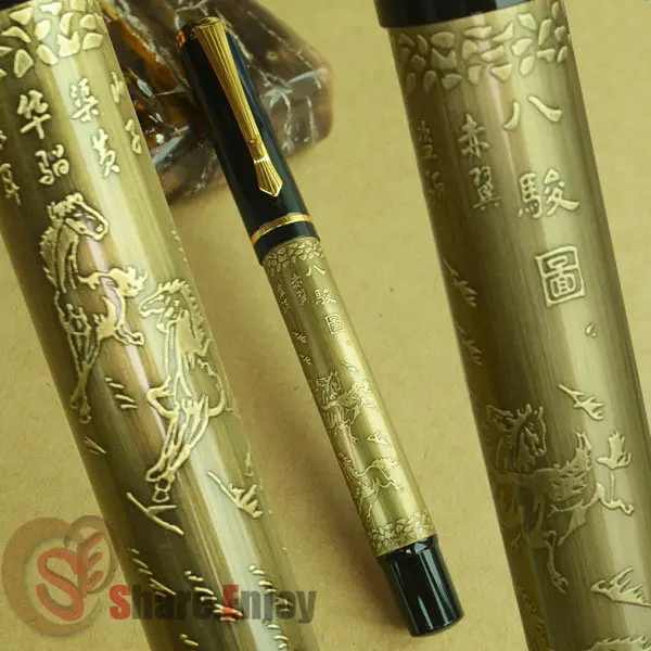 Ручка шариковая BAOER 507 медная восемь лошадей|roller ball pen|ball penbest pen |