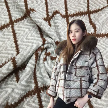 

Autumn and winter plaid coat woolen fabric wholesale 60%wool 650gsm