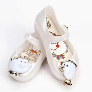 

Brand New Mini Melissa Teacup Mini Sandals Kids Sandals Beauty Beast Girls Shoe Jelly Sandals Non-slip Kid Shoes