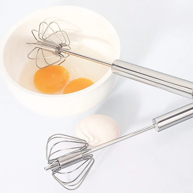 1pc Semi automatic Stainless steel Egg Beater Practical Manual Press