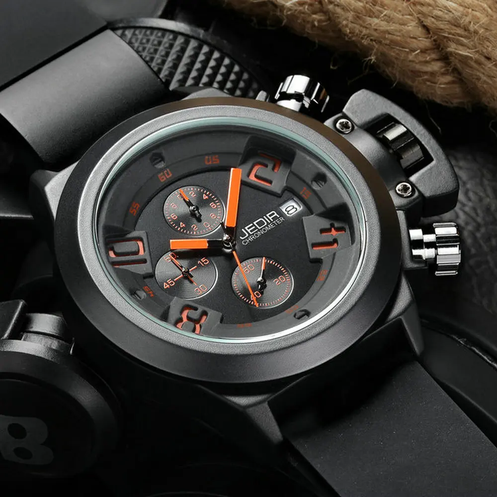 2016 Men s Fashion Silicone Watches CHRONOGRAPH Watch Men Sport Casual clock Wrist Watch Army Military