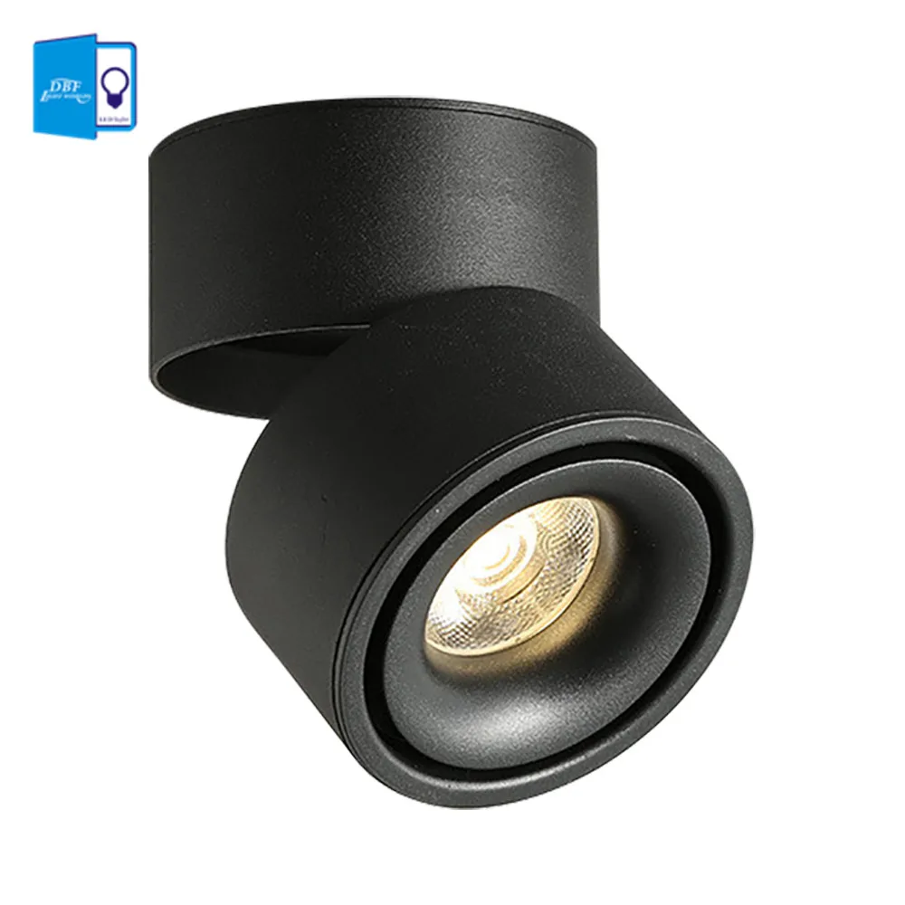 

[DBF]Black Foldable Surface Mounted Ceiling Downlight 7W 10W 12W 15W LED Ceiling Spot Light for Kitchen Living room Decoration
