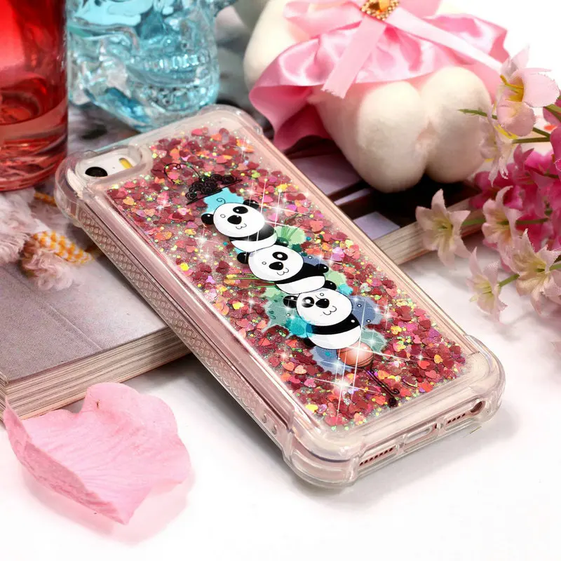 

Bling Liquid Silicone for Apple iPhone 5S Case Coque iPhone SE Case Cute Heart shape Back cover for Etui iPhone 5 Case iPhone5