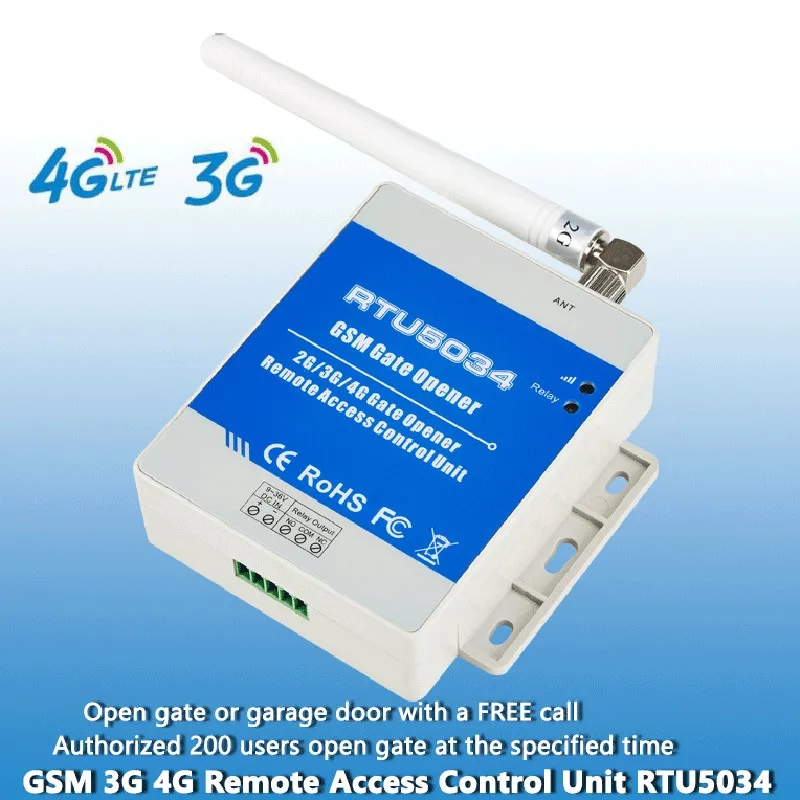 

GSM 3G 4G APP SMS remote control single relay switch GSM gate opener RTU5034 for sliding swing garage Gate door Opener