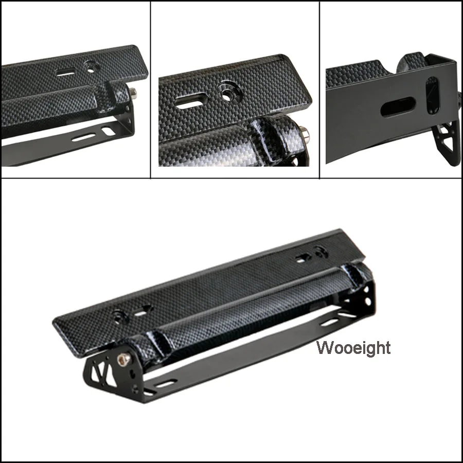 Car Accessories Adjustable Universal American Standard Car carbon Fiber License Plate Bracket Car Modification (6)