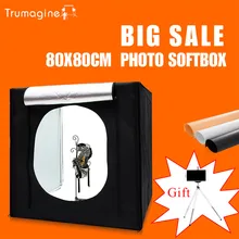 TRUMAGINE 80*80*80CM Photo Studio Softbox Light Tent Lightbox Photography Shooting Light Box With Portable Bag+Dimmer Switch