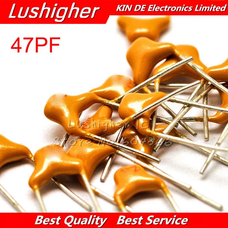 

100 шт., 47PF, 5%, 5,08 мм, 470, 50 в, 47P, многослойный монолитный керамический конденсатор 0805