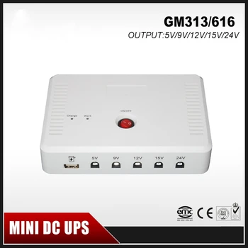 

SK313 Mini Portable UPS with 5V/9V/12V/15V/24VDC Interface & USB Port Max 24W 1A Current Output & 7800mAh Lithium Battery Built