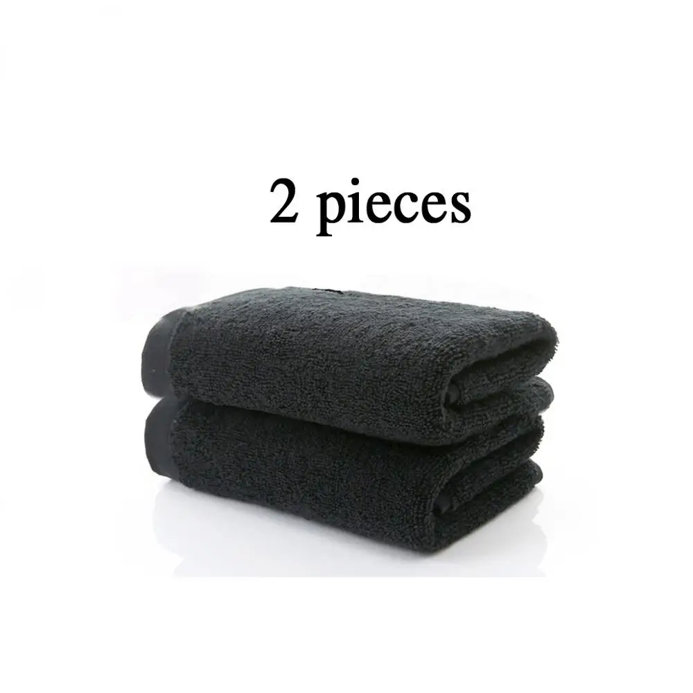 

2 pieces 100% Cotton Black Face Towel No Fading Bath Towels Large Men's Beach Towel for Hotel Corporate Gift Drop Ship Available