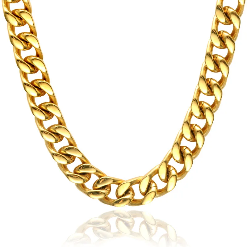 

Hip Hop Men Necklace Chains Fashion Silver Gold Color Curb Cuban Long Necklace 6MM Chain Charm Female Accessories Unisex Jewelry