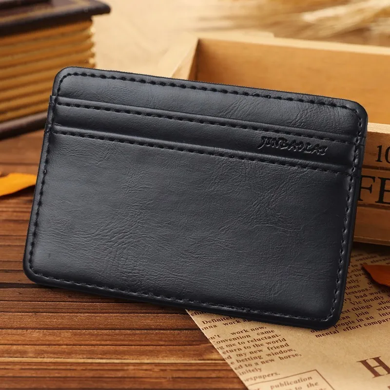 Simple Fashion PU Leather Slim Magic Wallet and Credit Card ID Case Holder Light Coffee