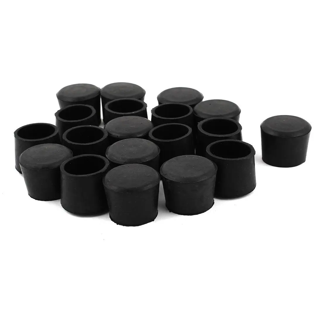 24 Pieces 25mm Black Round Rubber Leg Foot Lid Holder for Furniture