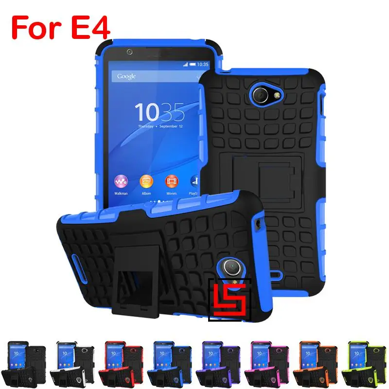 

Armor Rugged Hybrid Heavy Duty Hard PC TPU ShockProof Phone Phon Mobil Case Cover For Sony Xperia Xpera Experia E4 E 4 Blue