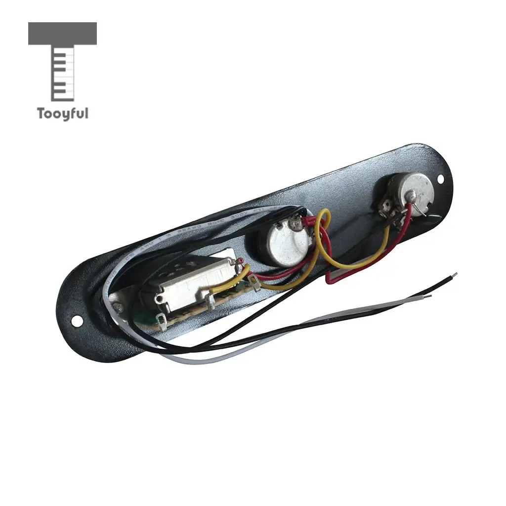 Tooyful Loaded 3 Way Switch Wired Control Plate For Completely Wired Telecaster Guitar Accessories Black