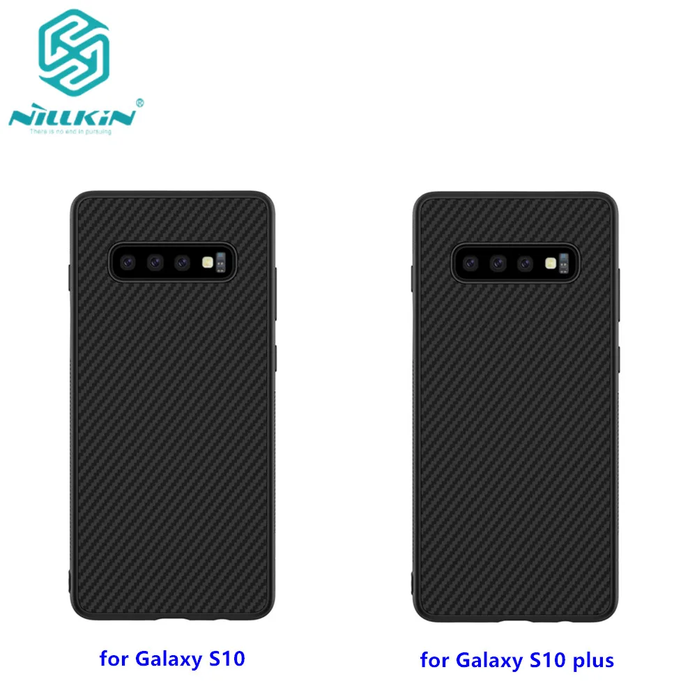 

For Samsung Galaxy S10 Case NILLKIN top Quality Synthetic Carbon Fiber PP Plastic Hard Back Cover Case For Galaxy S10 plus