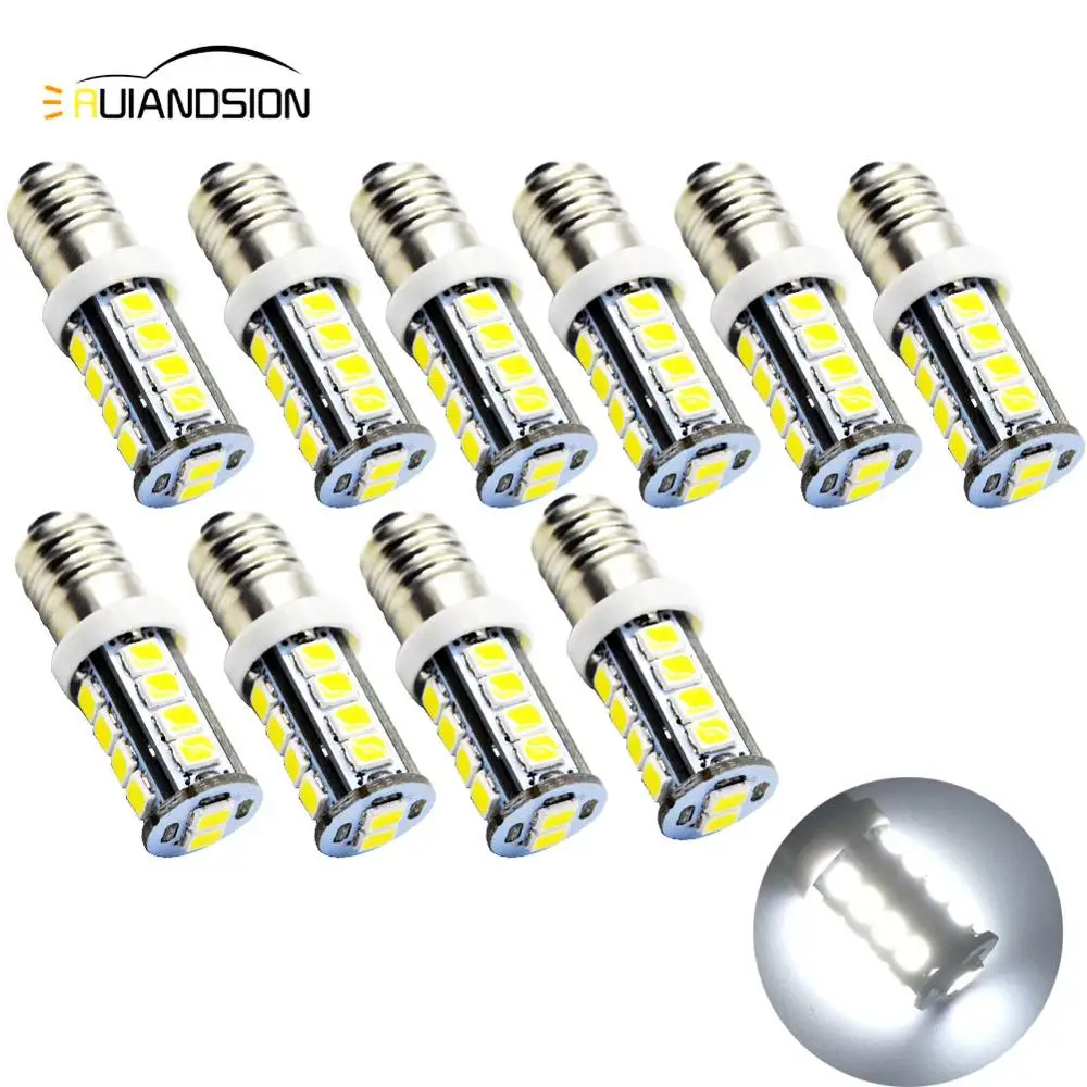 10x bombillas led Автомобильный 18smd 2835 E10 6V 12v Авто интерьерный светильник 2 5 W Купол
