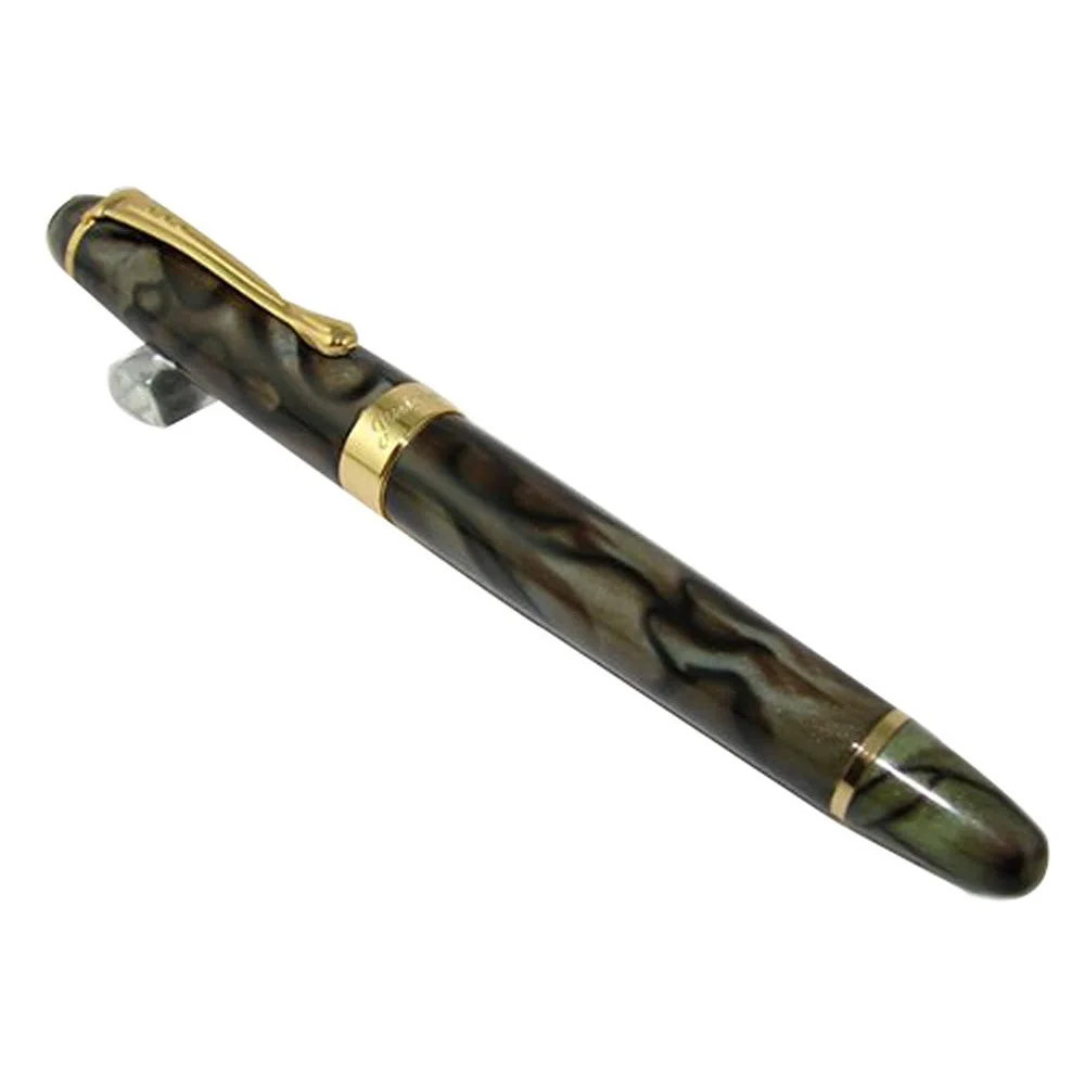 Jinhao Luxury M Nib 18KGP Fountain Pen (Green flower)in Fountain Pens
