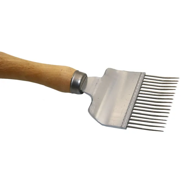 Méhészeti Szerszámok Vágott Mézes Villa 18 Tűs Típusú Tűvágó Rozsdamentes Acél Tű Fa Fogantyúval Méhészhez 1 Db - Image 3