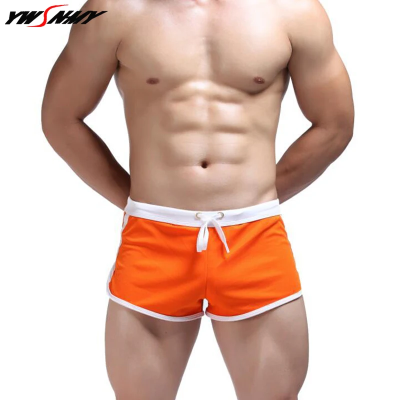 Модные мужские повседневные трусы-боксеры, домашние шорты, мужские сексуальные застежки для стрингов внутри, свободные сетчатые быстросохнущие боксеры