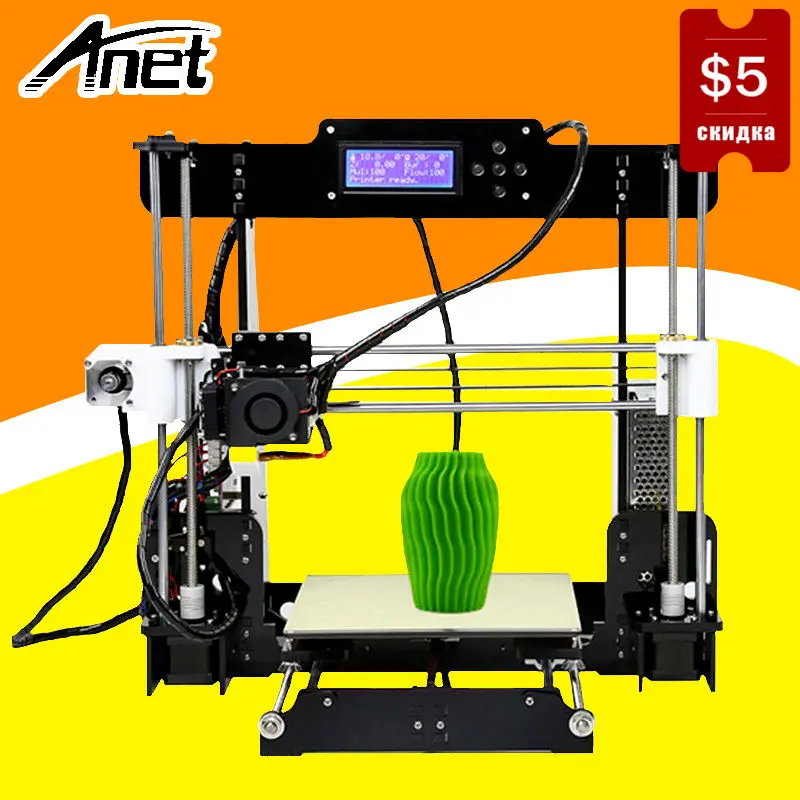 

ANET A8 3d printer Reprap Prusa i3 precision 2 Kit DIY Easy Assemble DIY Kit+Hotbed LCD Screen 8GB SD Card Send From Moscow