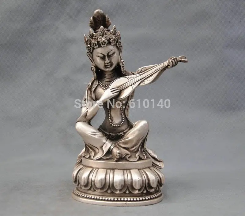 2.6/" Tibet Buddhism Miao Silver 18 Arms Maha Cundi Kwan-yin Bodhisattva Pendant