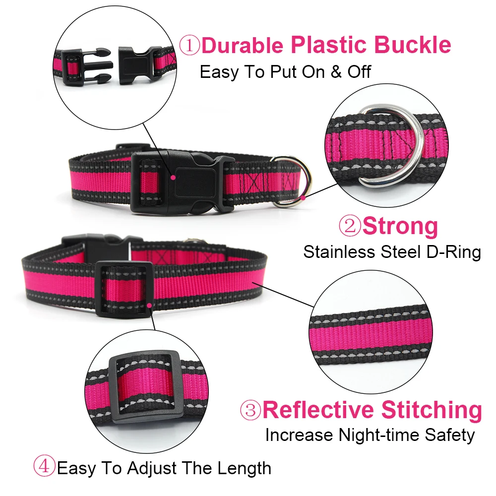 Pet Dog Collar Leash Pet Products Dog Leash Rope Reflective Puppy Collars Leads Cat Pitbull Dog-Collar Pet Leash And Harness Set (7)