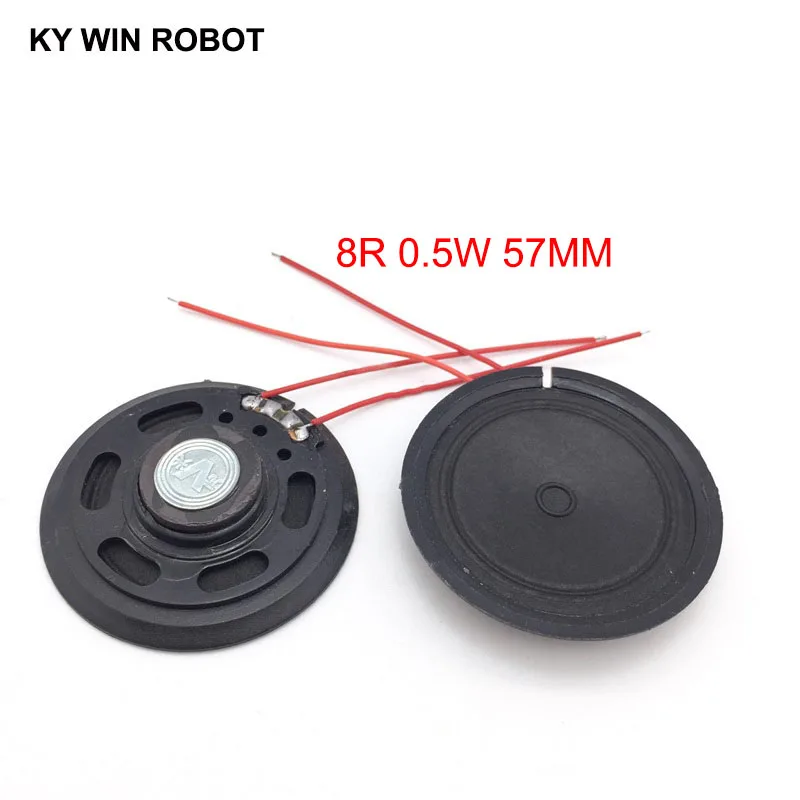 

2pcs/lot New Ultra-thin Toy-car horn 8 ohms 0.5 watt 0.5W 8R speaker Diameter 57MM 5.7CM With Wire