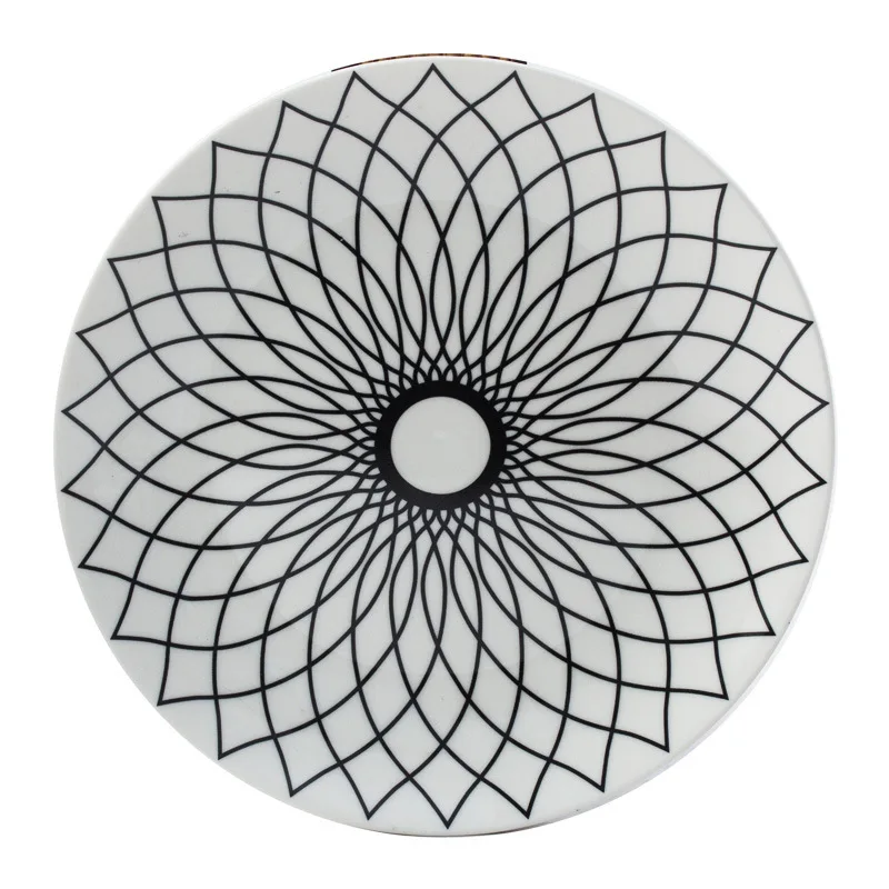 Оригинальность тарелка геометрический узор Северная Европа итальянская лапша круглый диск фрукты диск торт блюдо в стиле вестерн-стиль еда стейк диск - Цвет: 4