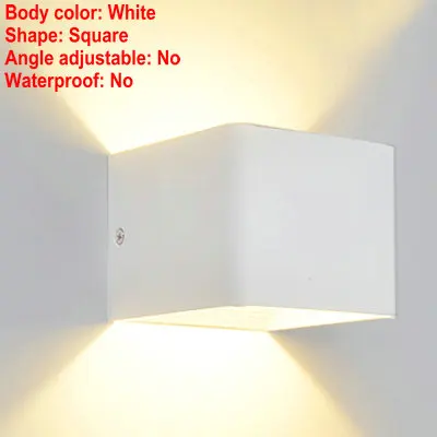 Светодиодный настенный светильник для улицы, светильник для крыльца, водонепроницаемый светильник, наружный светильник, современный светильник для спальни, сада, дома - Испускаемый цвет: white indoor Squre