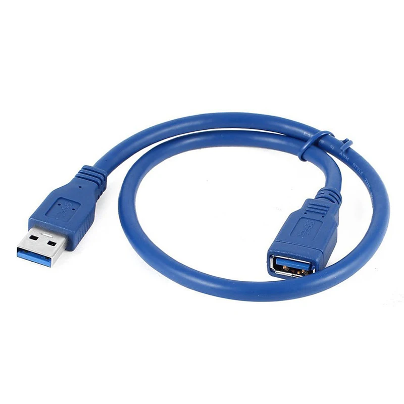 

50cm Blue USB 3.0 Data Cables Plastic Metal A Male to Female Extension Data Sync Transfer Cable For Computer