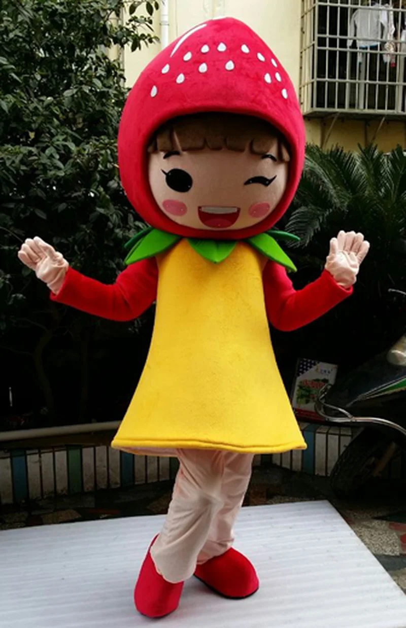 

Advertising Fruit Festival Strawberry Mascot Costume Suits Cartoon Character Adult Mascot Costumes Halloween Party Game Dress US