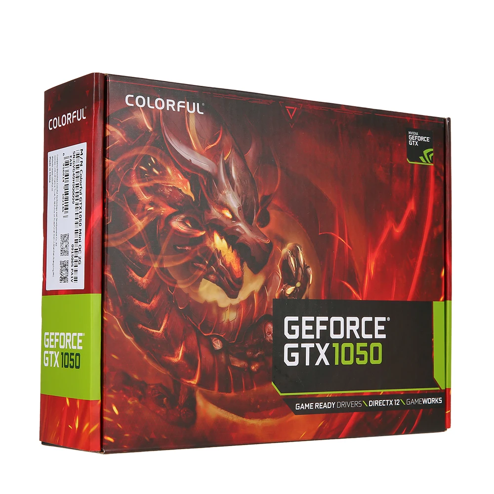 Красочная видеокарта NVIDIA GeForce GTX1050 Mini OC 2G 1354/1455 МГц 7 Гбит/с GDDR5 128 бит PCI-E 3,0 компьютерный компонент карты