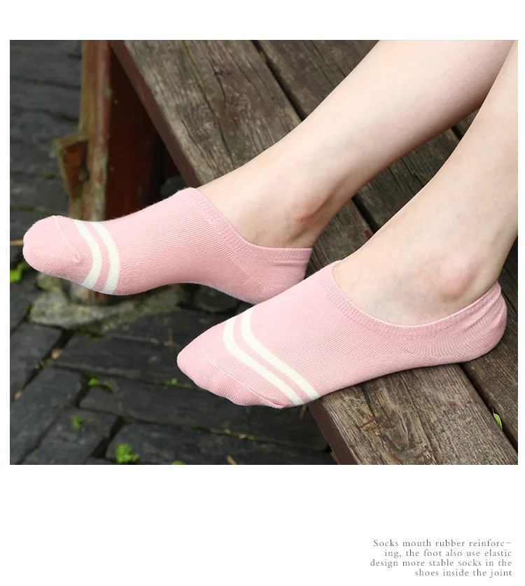 5 пар/лот женские Противоскользящий носок тапочки милые носки-невидимки из хлопка летние нескользящие носки-башмачки 5 цветов Молодежные