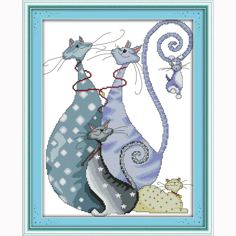 Lovely cats animal cross stitch kits