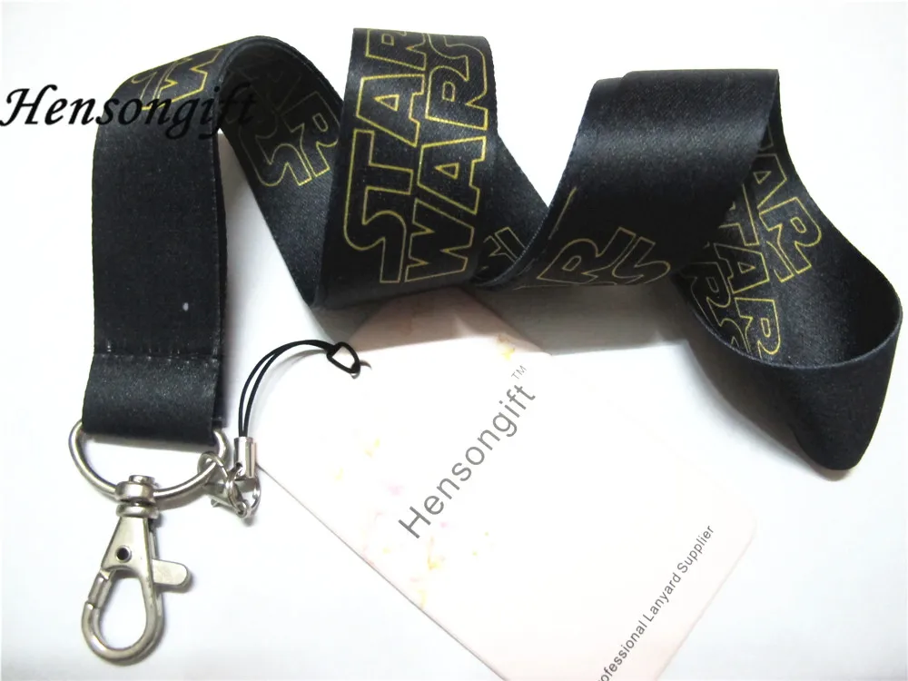 Hensongift черный Star Wars знак шнурок для ключей ID Держатели Starwars мобильного телефона средства ухода за кожей шеи бретели для нижнего белья