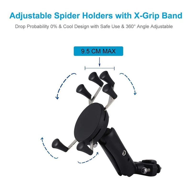 XMXCZKJ Motorcycle Handlebar Bike Mobile Cell Phone Mount Holder Support Bicycle Silicone X-grip Ph
