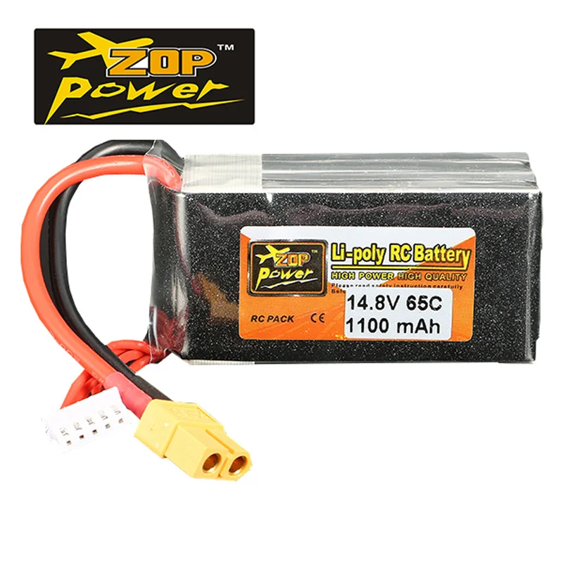 Лидер продаж reachargeable lipo Батарея ZOP Мощность 14.8 В 1100 мАч 65c 4S XT60 разъем для