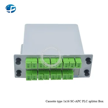 

Free shipping 5pcs/lot 1*16 SC APC PLC Splitter 1*16 splitter Fiber Optical Cassette type Box FTTH PLC Splitter box