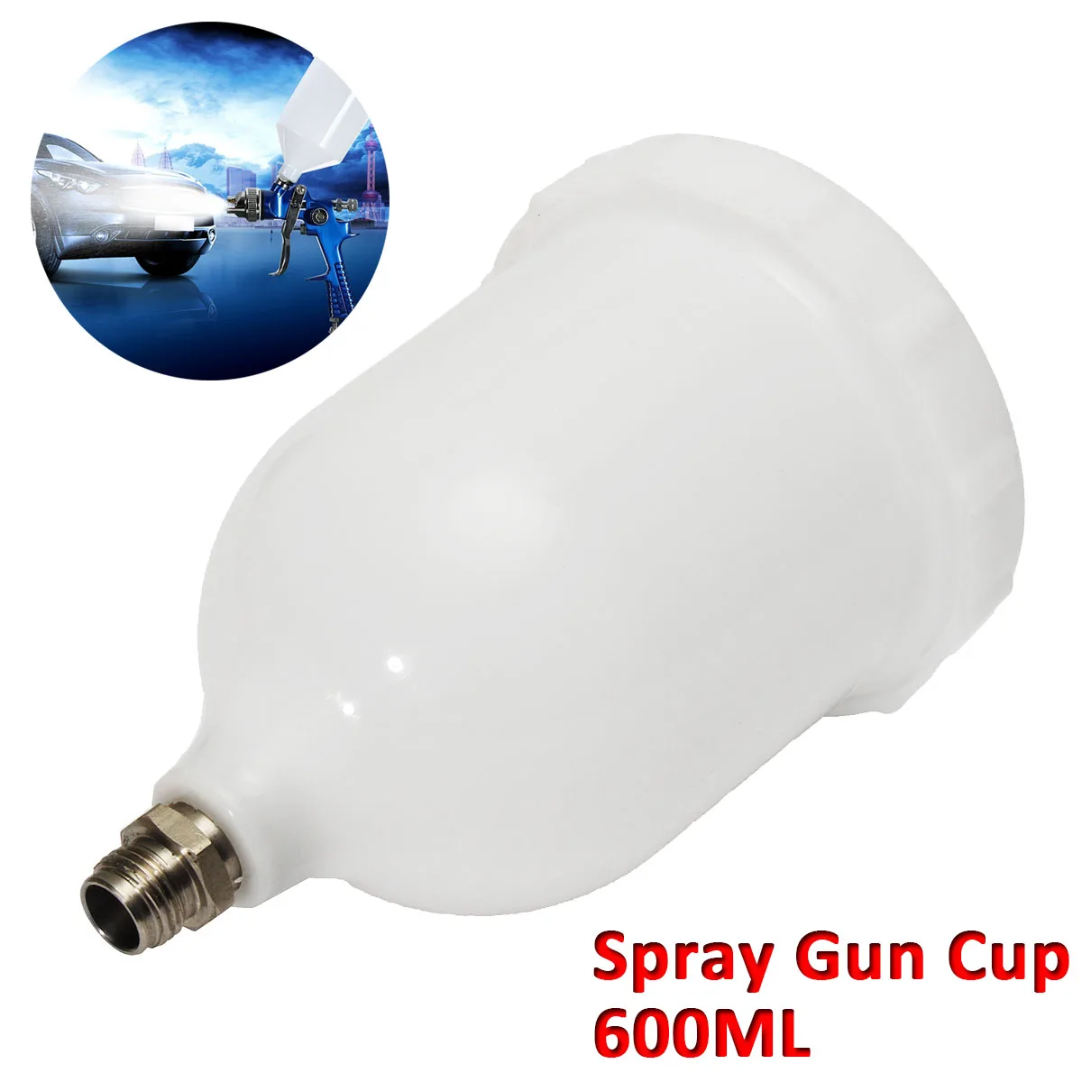 

600ML Gravity Paint Spray Guns Cup Pot Replacement For Devilbiss GTI Pro Pri FLG Sprayer