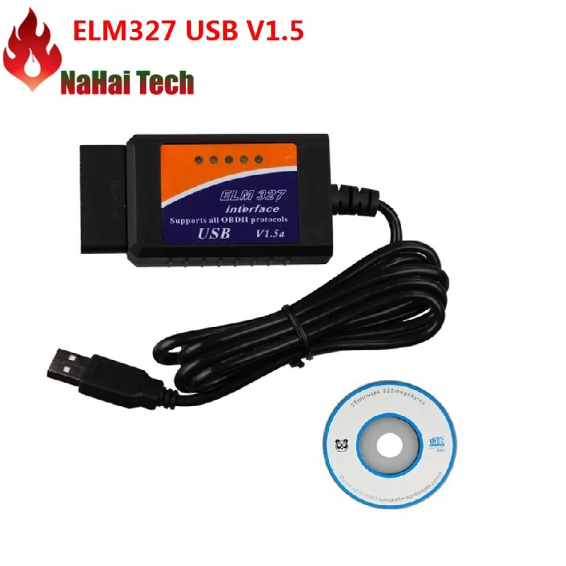 ELM327 USB V1.5 OBD2 Автомобильный сканер с диагностическим интерфейсом ELM 327 в 1,5 OBDII Diagnosti OBD2 читатель кода сканер