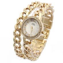G& D золотые роскошные женские часы-браслет Женские кварцевые наручные часы стразы из нержавеющей стали Reloj Mujer Relogio Feminino