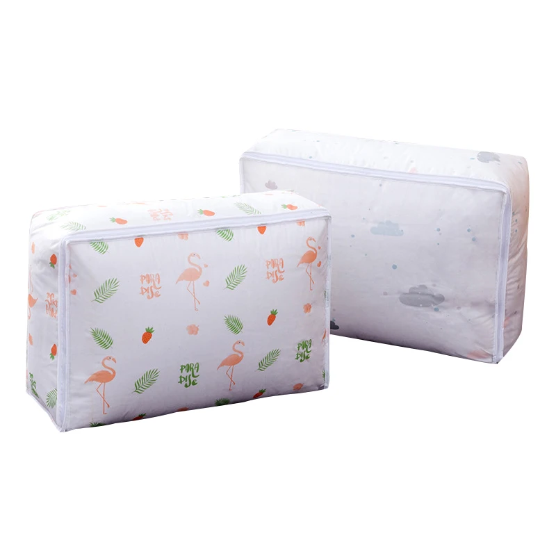

Quilt Storage Bag Flamingo Shape Home Clothes Quilt Pillow Blanket Storage Bag Travel Luggage Organizer Bag
