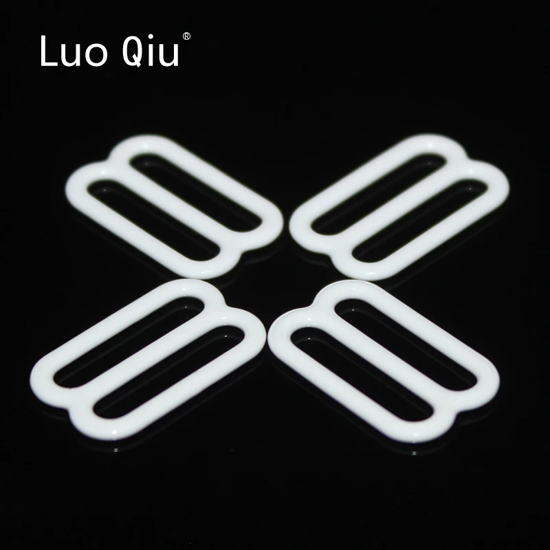 

Luo Qiu nylon coated metal bra adjustable buckles 15mm white 8 Bra underwear Metal&plastic buckle Brassiere clasp (200 pcs/lot)