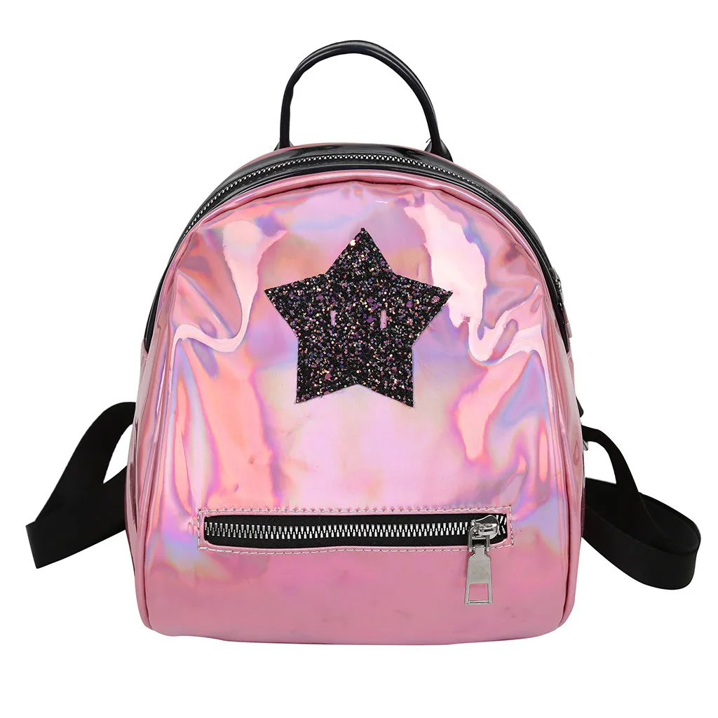 

MAIOUMY Fashion Lady Wild Color Stars Multi-Function Zipper Backpack Student Bag Zipper Candy Large Capacity Travel bag June 4