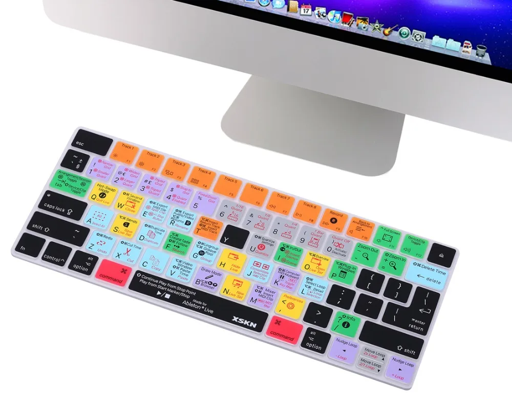 

XSKN Ableton Live Shortcut Hotkeys Slicone Keyboard Cover for Apple Magic Keyboard (MLA22LL/A, Released 2015), US and EU Layout