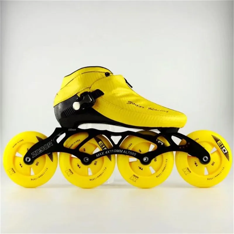 يستحق الكربون الألياف الفيبرجلاس سرعة حذاء تزلج بعجلات الأزرق كيد الكبار المنافسة الشارع سباق أحذية رياضية التدريب Patines F018