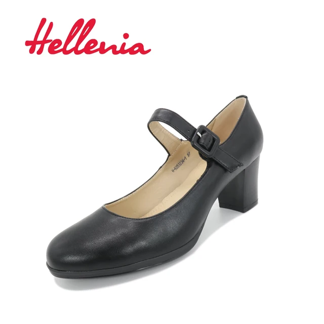Hellenia Women Shoes Black Office Lady Shoe Dress Fashion Pumps Hellenia Women Shoes Black Office Lady Shoe Dress Fashion Pumps Party Middle Heel Leather Sock