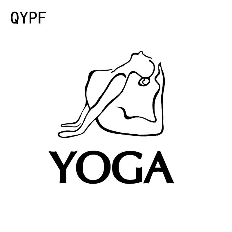 

QYPF 10.7*11.4 Yoga Meditation Sport Decor Vinyl Car Sticker Extreme Movement Black/Silver C16-1975