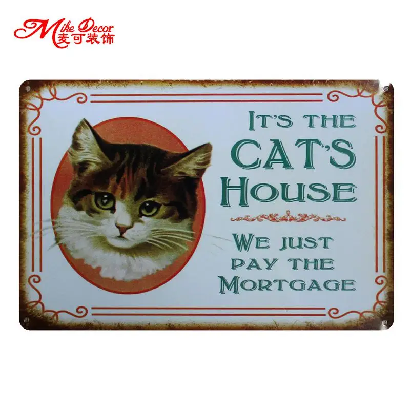 [Mike86] одобрено котом Милая металлическая вывеска для паба домашний бар Декор винтажный настенный плакат с животными Искусство 20*30 см Смешанные предметы AA-937 - Цвет: AA 441